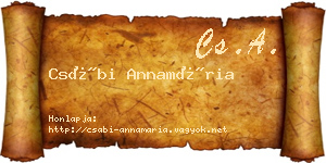 Csábi Annamária névjegykártya