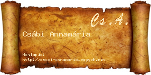 Csábi Annamária névjegykártya